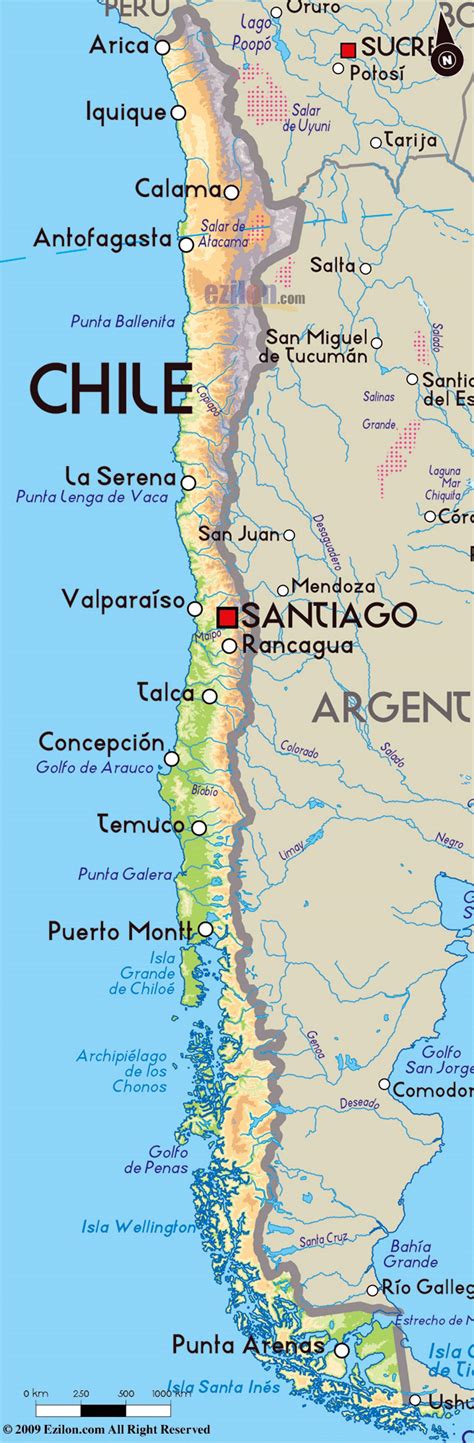 chile cities map.